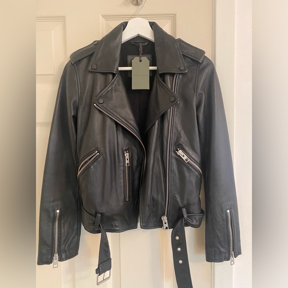 All Saints Balfern leather jacket US2 UK6